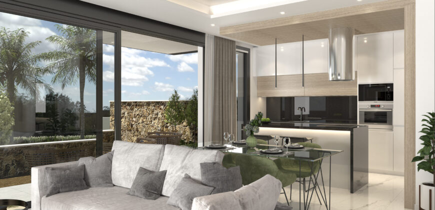 Luxurious bungalows under construction.