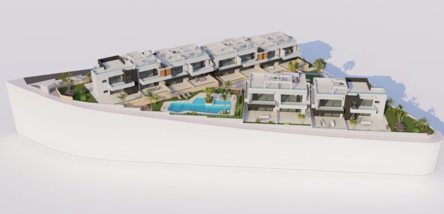 Luxurious bungalows under construction.