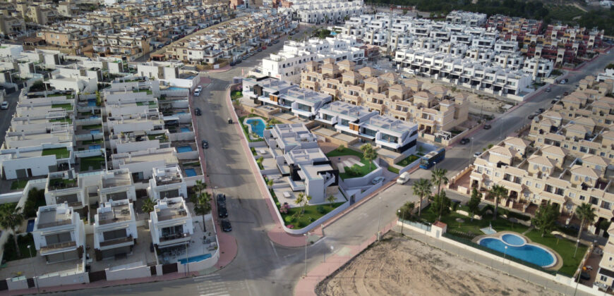Luxurious bungalows under construction.