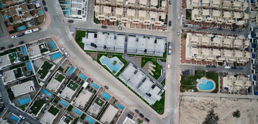 Luxurious bungalows under construction.
